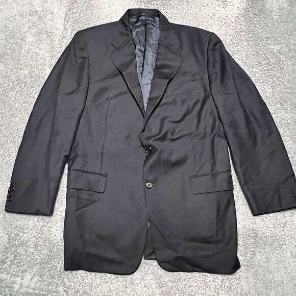 Hickey Freeman Blazer Mens 42R Loro Piana Tasmanian Super 120's Wool Navy Blue - Picture 1 of 12